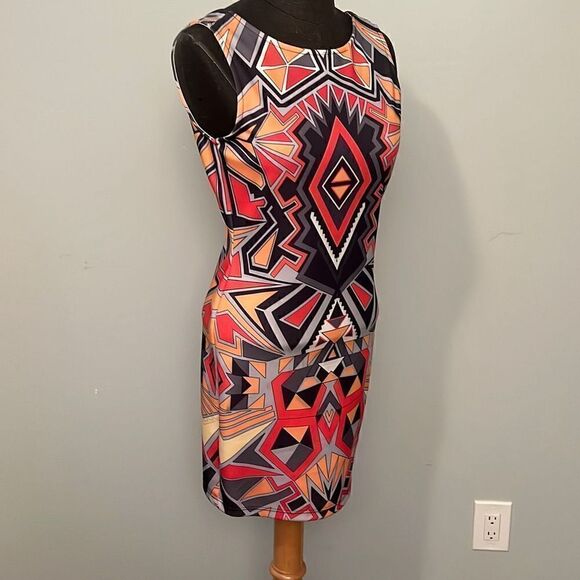 Orange & Black Aztec Print Mini Dress - Picture 8 of 10